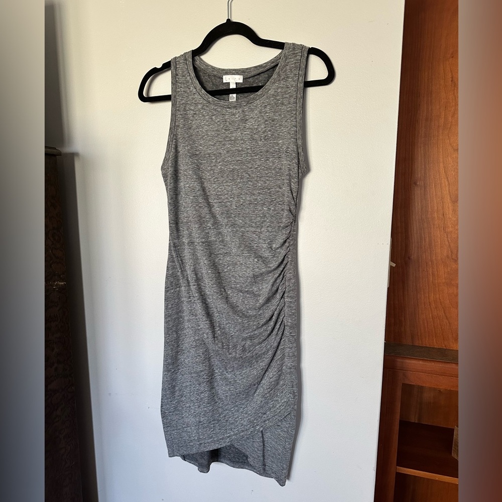 NWOT Leith Sleeveless Gray Ruched Sheath Dress
